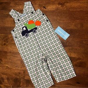 NWT Monday’s Child Fall Themed Baby Boy Plaid Longalls Truck & Pumpkins 12 Month